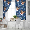 thumbnail image 5 of Christmas Navy Blackout Curtains for Bedroom, Xmas Cute Elk Winter Leaves Cartoon Snowflake Thermal Insulated Kitchen Drapes with Grommets, Light Blocking Window Treatment, 2 Panels 52" x 84", 5 of 7