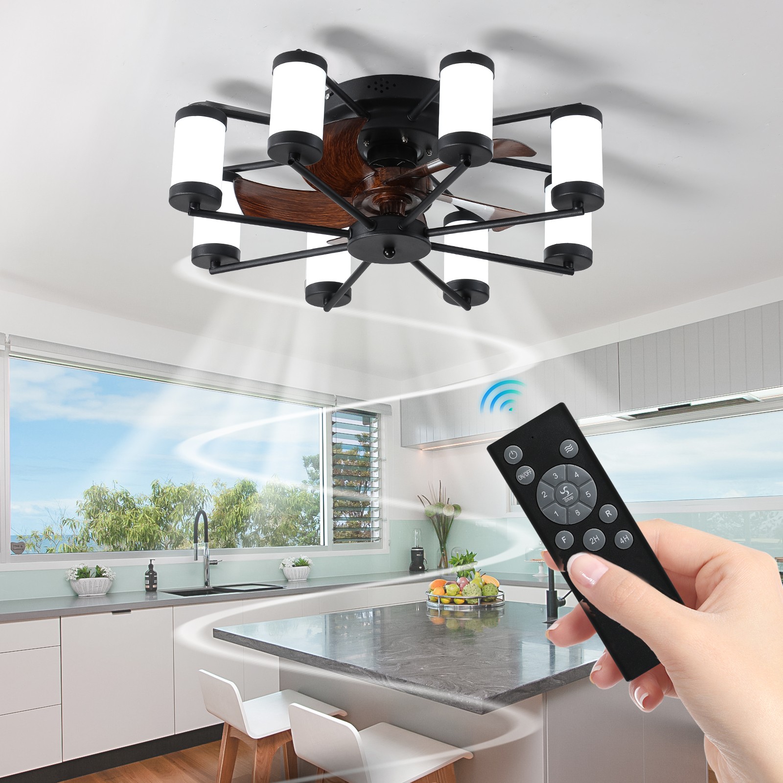 Ceiling Fans with Lights, Smart Low Profile Ceiling Fans with Remote