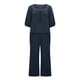 thumbnail image 4 of Puntoco Conjunto de traje de pantalón largo casual con cuello de manga tres cuartos de color sólido para mujer Puntoco Puntoco-2159, 4 of 5