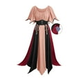 thumbnail image 2 of Amzcrzy Robes pour Femmes Tendance à Manches Courtes Col Rond Robes Gothiques pour Femmes Tunique à Blocs de Couleur Robe Maxi 2TG, 2 of 5