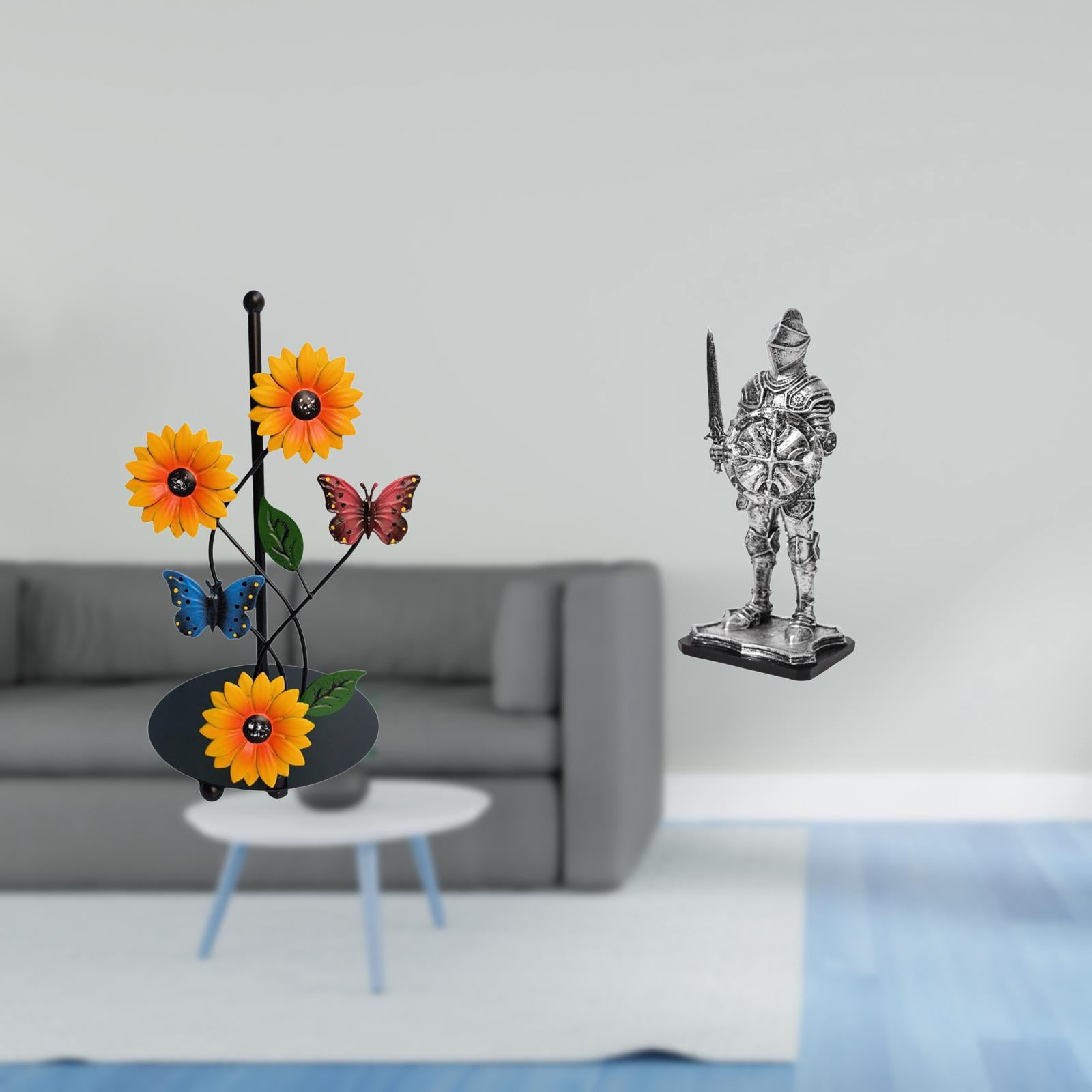 Fiocias Toilet Paper Holder Paper Towel Holder Countertop Desktop Figurine Knight Statue Crafted From Iron And Resin Suitable for Kitchen Dining Table Office