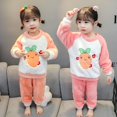 thumbnail image 4 of Conjunto de pijama de franela para niños, ropa de hogar de vellón coral para niñas de 1, 2, 3 y 4 años, conjunto cálido de dos piezas para niñas de 5 años, 4 of 6