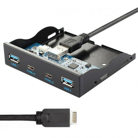 Chenyang CY USB 3.1 Front Panel Header to USB-C USB 3.0 HUB 4 Ports Front Panel Motherboard Cable for 3.5" Floppy Bay Convertor