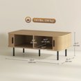 thumbnail image 3 of HOMCOM Coffee Table with Storage, Nordic Side Table with liding Doors, Oak, 3 of 10