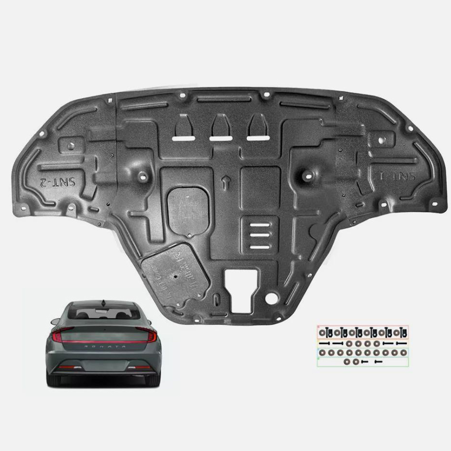 WRWolf Engine Splash Shield Fit for Hyundai Sonata 2020-2023 Engine Case Guard Under Cover Compatible with 2021 2022 Sonata Front Engine Guard Mud Flaps