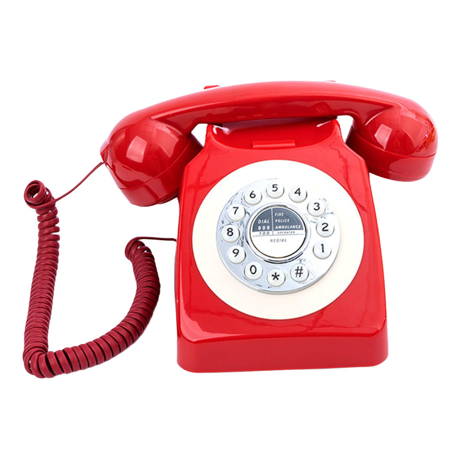 Tachiuwa Wedding Phone Vintage Design Phone Decorative Retro Design Table Telephone for Anniversary Gathering Red