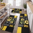 thumbnail image 2 of Black Sunflower Sunshine Pattern Kitchen Rugs Sets Of 3,Kitchen Runner Rugs Non Skid Washable,Decorative Kitchen Floor Mats for Kitchen,Sink,Laundry,17"x30"+ 17"x47" + 17"x59", 2 of 6