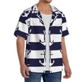 thumbnail image 4 of Wukai Anchors Men's Casual Short-Sleeve Button Down Shirt - Lightweight Summer Dress Shirt for Daily Wear-Large, 4 of 7