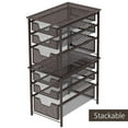 NEX Stackable 3Tier Sliding Basket Organizer, Brown