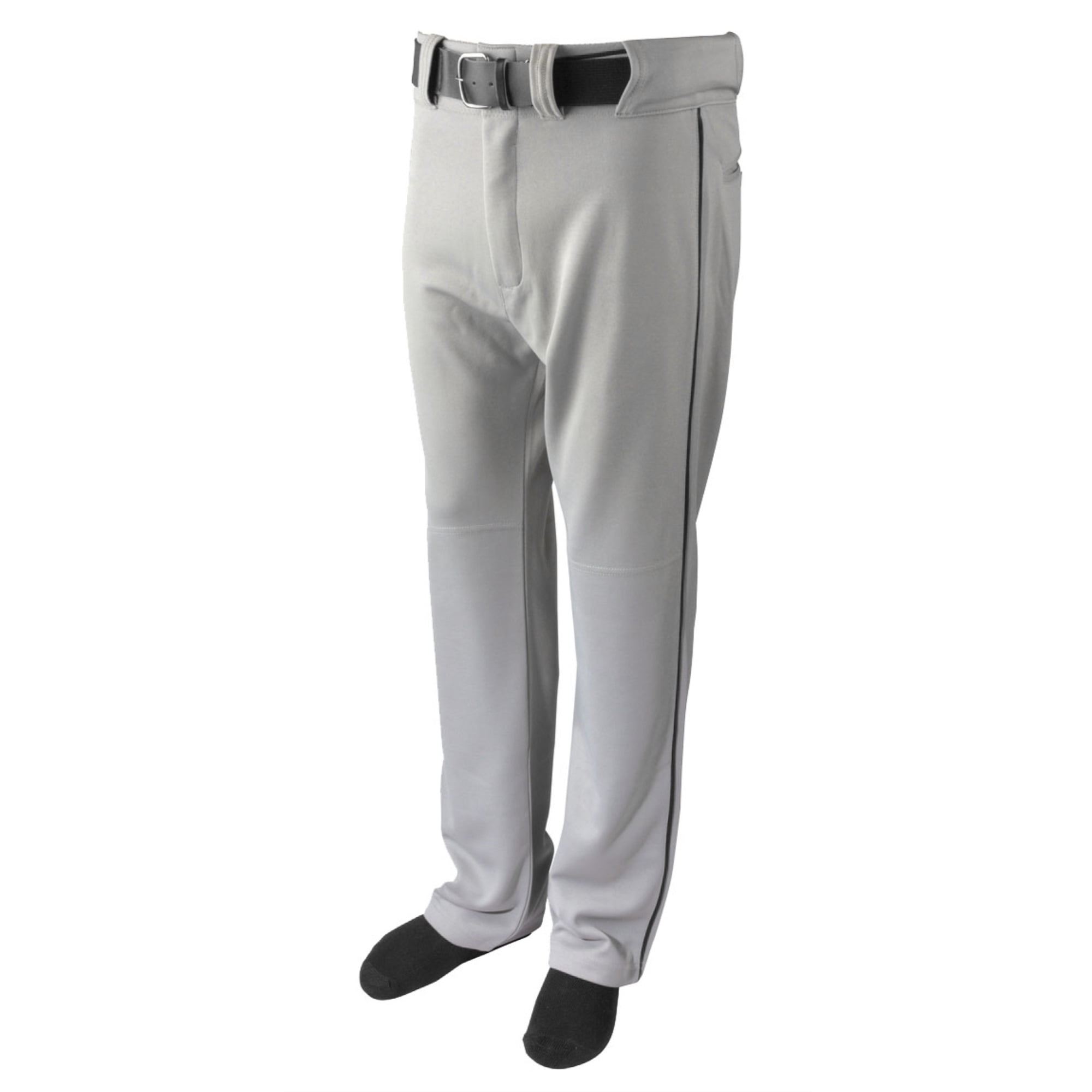 Martin Sports YOUTH Baseball / Softball Belt Loop GREY Pants with BLACK  Piping 