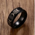 thumbnail image 4 of Stainless Steel Triple Moon Goddess Ring 8mm Face Width 6g Lightweight Jewelry Minimalist Boho Jewelry Everyday, 4 of 6