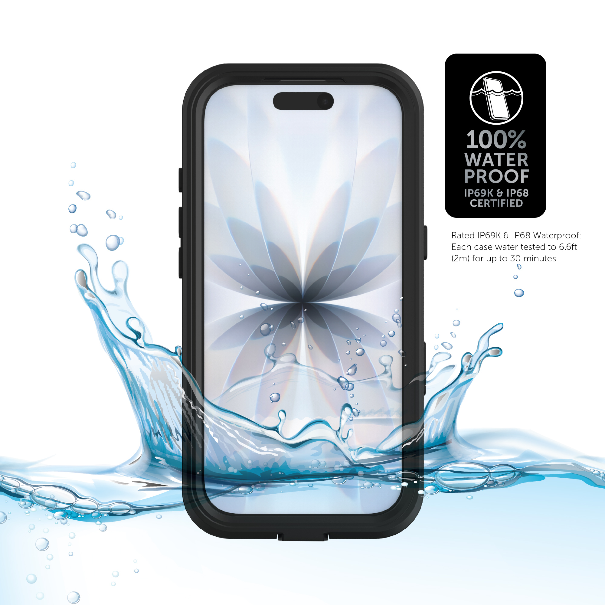 Body Glove Tidal Waterproof Phone Case for iPhone 17 - Black/Clear