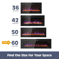 thumbnail image 4 of Prominence Home 60x19" Electric Remote Controlled LED Wall Mount Fireplace with Adjustable Heat and Brightness Settings, 4 of 13