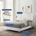 thumbnail image 4 of Tufted Platform Bed Frame, King Size, Velvet, White, Modern Contemporary Urban Design, Bedroom Master Guest Suite, 4 of 10