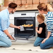 24 Single Electric Wall Oven with Convection Feature, 2.5 Cu.Ft. Stainless Steel Built-In Electric Oven with 108 Smart Menus, 8 Baking Modes, Timer, Safety Lock for Kitchen