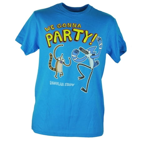 Regular Show Comedy TV We Gonna Party Blue Tshirt Tee XLarge