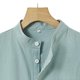 thumbnail image 4 of Ceisia Men's Shirt | Loose Stand Collar Short Sleeve Cotton-Linen Shirt | Breathable Textured Wrinkle (Multiple Solid Colors) Gift, 4 of 6