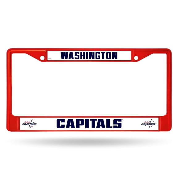 Washington Hockey Capitals Cardinals Chrome Metal (Red Painted) License Plate Frame