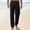 Black, variant on Daolelai Men's Simple and Stylish Solid Color Cotton and Linen Trousers