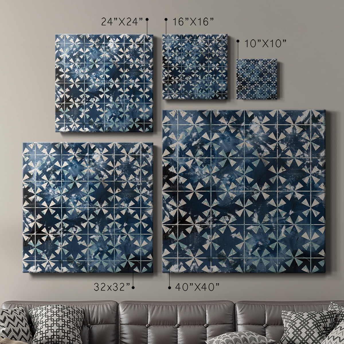 Wexford Home Tile-Dye III-Premium Gallery Wrapped Canvas, 32" x 32" - Ready to Hang