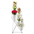 thumbnail image 3 of NEWZQ 3-Layer Metal Plant Display Stand with 12 Plastic Flower Bucket White, 3 of 9