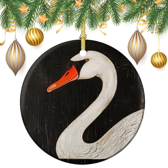 Ceramic Ornament Elegant White Swan Ornaments for Christmas Tree Gifts for Christmas 2024 Vintage White Swan Christmas Tree Ornament
