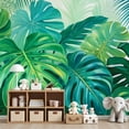 thumbnail image 7 of Wallpaper Tropical Green Leaf Monstera Palm Leaf Jungle Plant Peel and Stick Wall Murals 69"H x 96"W Removable PVC Wall Paper Self-Adhesive Wall Paintings Art Decor for Bedroom Living Room, 7 of 7