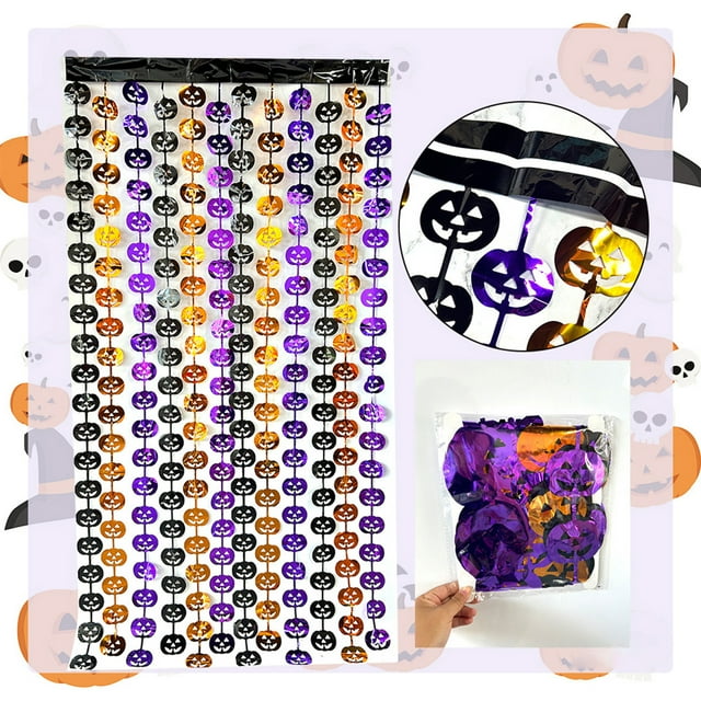 DPTALR Rideau de Pluie d'Halloween 2 m Accessoires de Festival Fantôme Décorations de Fête