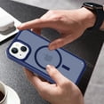 thumbnail image 6 of Designed for Magnetic iPhone 13 Case,[Compatible with MagSafe] [Military Grade Drop Protection] Slim Hybrid Rubber Translucent Matte Shockproof Anti-Fingerprint Phone Case,Darkblue, 6 of 6