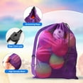 thumbnail image 4 of GSE Games & Sports Expert 6 Pack 30" x 40" Extra-Large Mesh Drawstring Shoulder Bag, Mesh Sport Equipment Bag Perfect for Sport Ball,Beach Trips,Swimming,Camping Gear,Outdoor Travel - Purple, 4 of 7