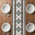 thumbnail image 4 of Turquoise Red Boho Short Table Runner 48 Inches Long,Southwestern Ethnic Aztec Retro Geometric Cotton Linen Table Runners Dresser Scarves,Tabletop Scarf Furniture Cover for Home Dinner Party 13"x48", 4 of 8