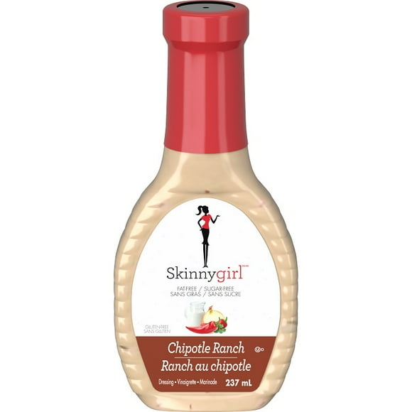 Skinnygirl, Chiptole Ranch, Fat-Free, Sugar-Free, Salad Dressing, 237mL, Glass bottle, 237 mL