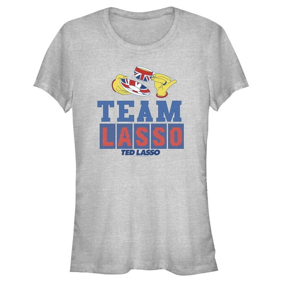 Junior's Ted Lasso Tea Time  Graphic Tee Athletic Heather Medium