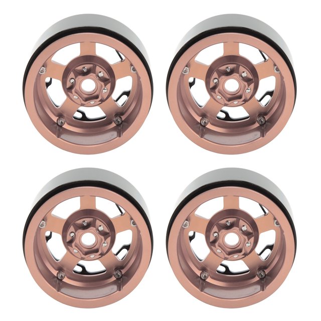 Cuatro piezas de ruedas de 2,2 pulgadas Mecanizado CNC universal de aleación de aluminio de alta resistencia al desgaste 1 / 10 cobre de ruedas RC