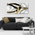 thumbnail image 3 of CDDposter Gold Wall Decor - Black Canvas Wall Art for Living Room- Large Line Artwork - 20" x 40" Oil Painting Abstract Pictures for Bedroom Kitchen Home Office, 3 of 7