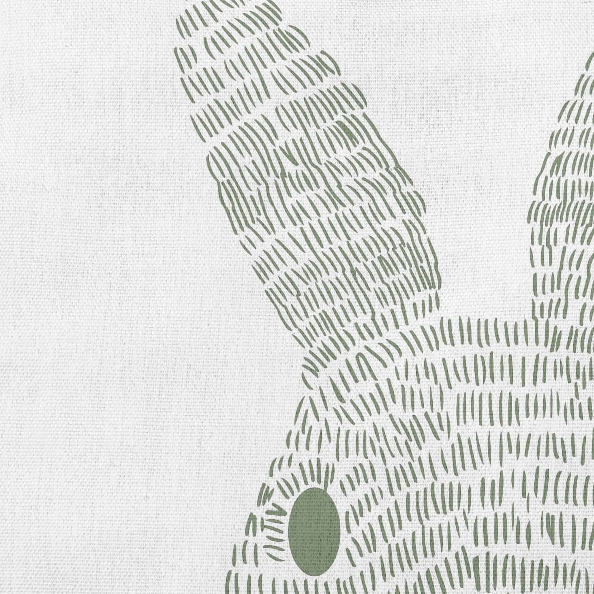 Simply Daisy 16 in x 16 in Green and White Animal Print Easter Polyester Throw Pillow