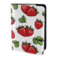 thumbnail image 2 of Rateoe Hand Drawn Strawberry Pattern Passport Holder Wallet Leather Mulit-purpose Travel Wallet Credit Cards Case ,Passport Cover for Women Men-6.5 in, 2 of 5