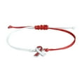 thumbnail image 2 of Mouliraty Breast Cancer Bracelet, Advocate The Bracelet for Women's Health Ribbon Bracelet Breast Illness Awareness Day Pull-Out Hand Chain Holiday Gift, White and Red, 2 of 6