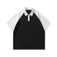 thumbnail image 1 of ylioge Basic Golf Tees for Men Casual Short Sleeve Button Collared T-Shirts Mens Pullover Slim Color-Block Comfort Raglan Workout Sports Tops, 1 of 5