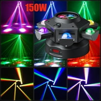 150W 6Arms 10LED Rotation Moving Head Stage Light DMX RGBW with Laser DJ Lights