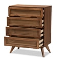 thumbnail image 4 of Baxton Studio Barrett Brown Finished Wood and Synthetic Rattan 4-Drawer Chest, 4 of 11
