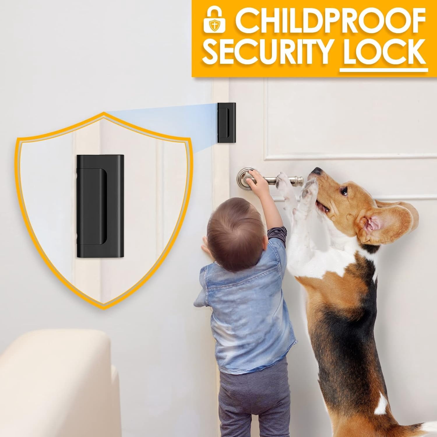 Home Security Door Lock Door Reinforcement Lock Door Locks for Kids Safety Flip Door Lock Latch Childproof Night Lock Door Security Front Door Child Safety Lock High Security Locks for Doors Inside