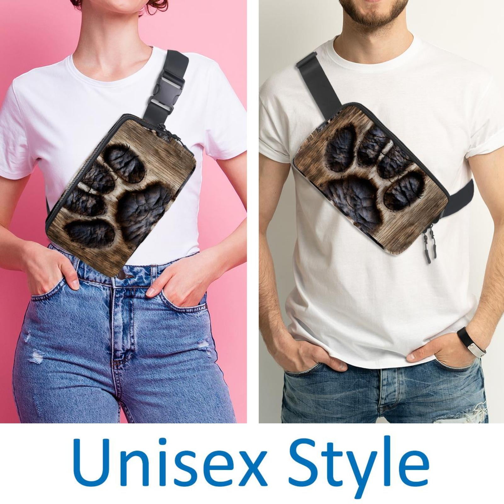 Paw prints Lightweight, Adjustable Fanny Pack with Extension Strap - Unisex Money Belt Waist Bags