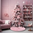 thumbnail image 2 of Falda con forma de árbol AOGU, 122 cm, piel sintética rosa, de felpa, para Navidad, 2 of 5