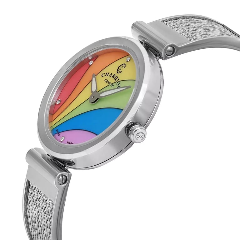 New Charriol Forever Rainbow Steel MOP Dial Ladies Quartz 
