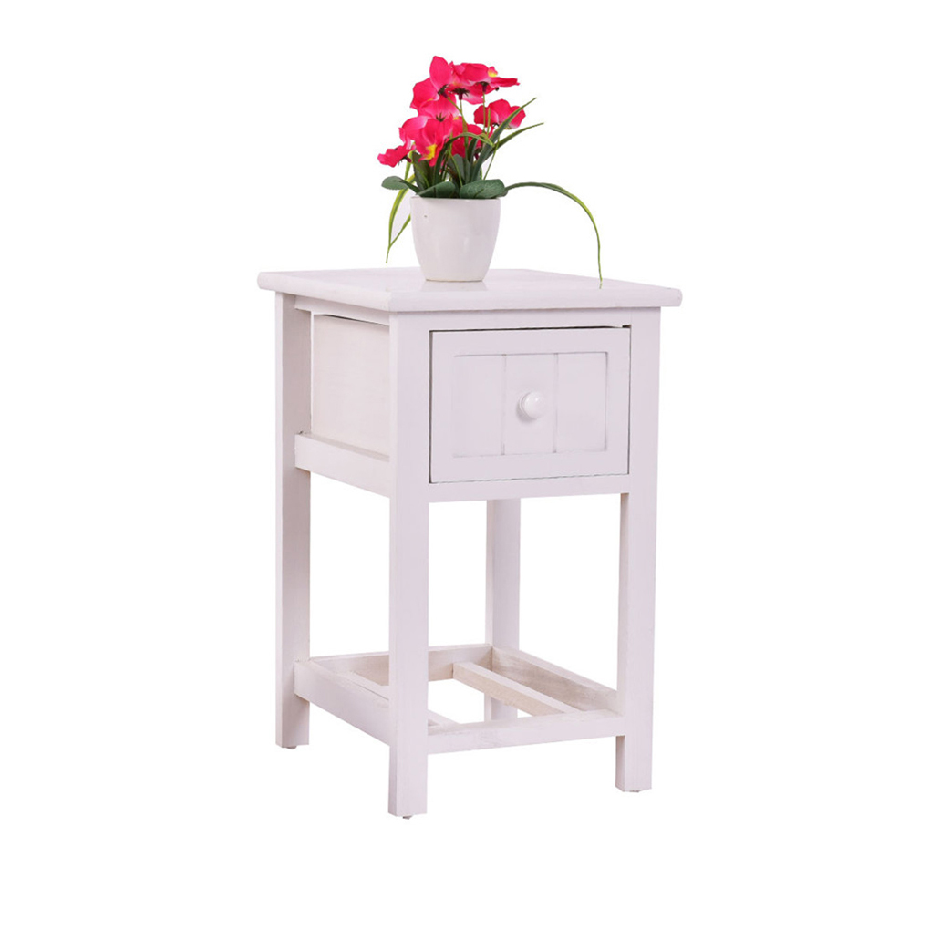 Twotier Bedside Table Bedroom Storage Living Room Drawer and