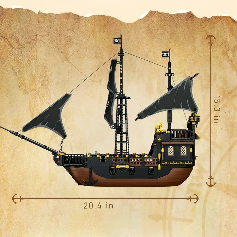 HI Reeke Ship Building Block Set Pirate Ship Building Brick Kit