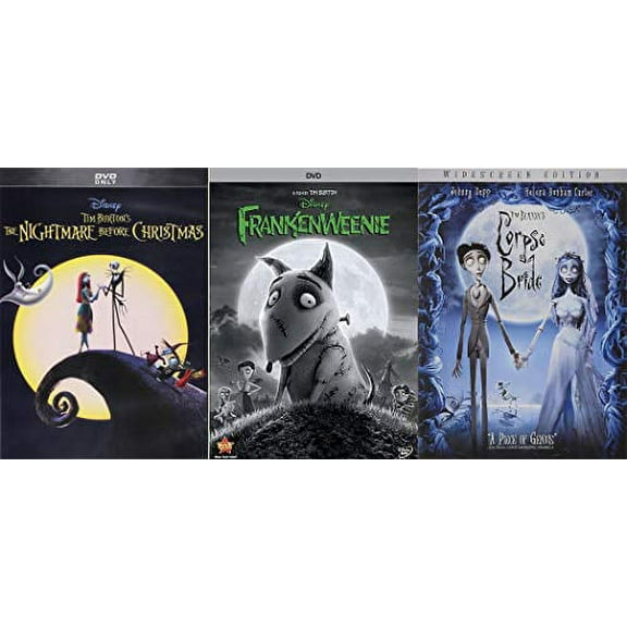 The Ultimate Animated Tim Burton Family Fun Pack: The Nightmare Before Christmas   The Corpse's Bride   Frankenweenie 3 Movie Bundle Disney