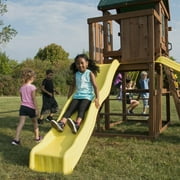 Swing-N-Slide Castlebrook Wooden Backyard Swing Set with Wave Slide, Curved Slide, Climbing Wall, and Swings