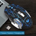 thumbnail image 3 of Bearachild Ratón inalámbrico con carga USB, silencioso, 2400DPI, receptor de ratones para juegos, portátil, suspensión inteligente, trabajo, Juegos de teclado y mouse para computadora estrella negra, 3 of 6